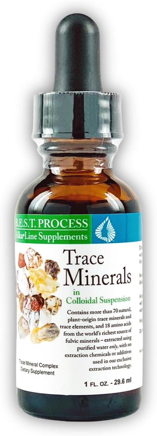 Morter Trace Minerals – Colloidal Fulvic Trace Mineral Drops with 70+ Minerals & 18 Amino Acids – Immune, Digestive & Energy Support – Vegetarian (1oz)