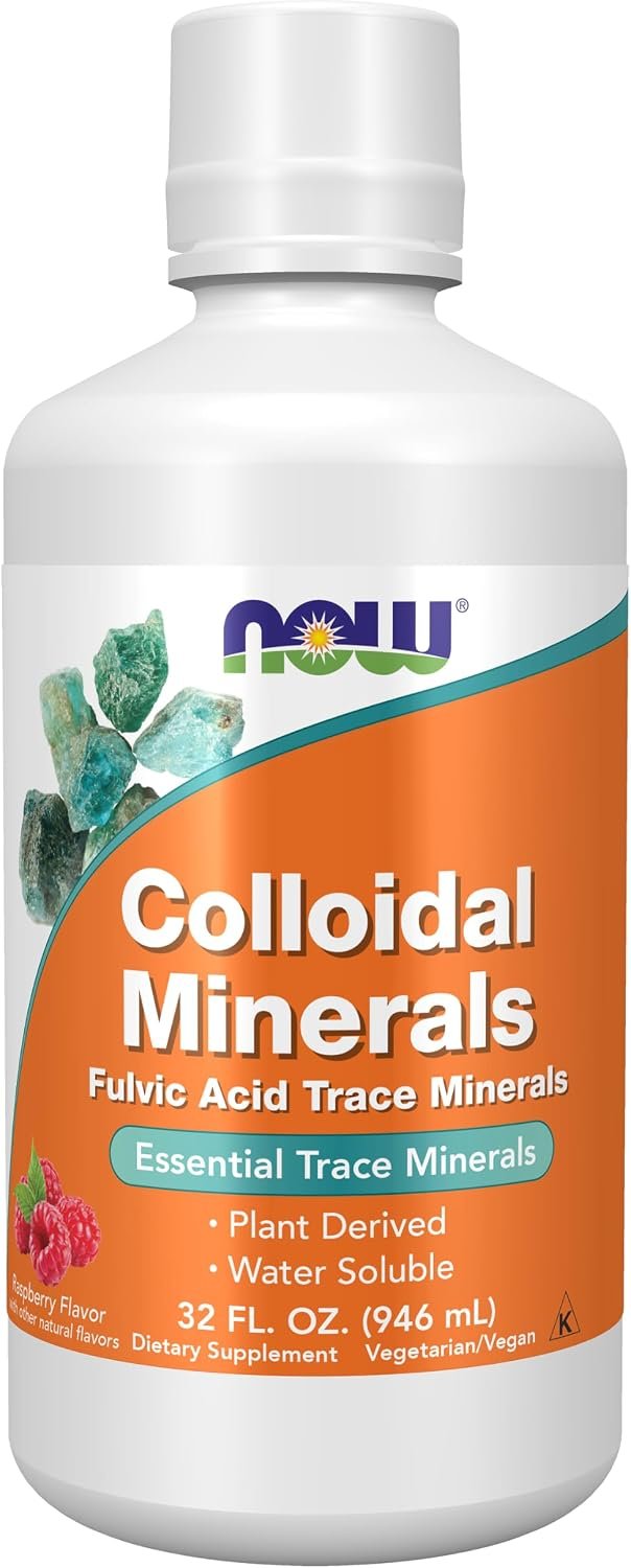 NOW Supplements, Colloidal Minerals Liquid, Raspberry, 32 fl. oz