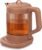 Viante Nina Electric Tea Kettle with Infuser, No Plastic In Contact With Water, 1.5L Borosilicate Glass, 304 Stainless Steel, 4 Temp Presets, Keep Warm, Cordless, Auto Shut-Off, Terracotta