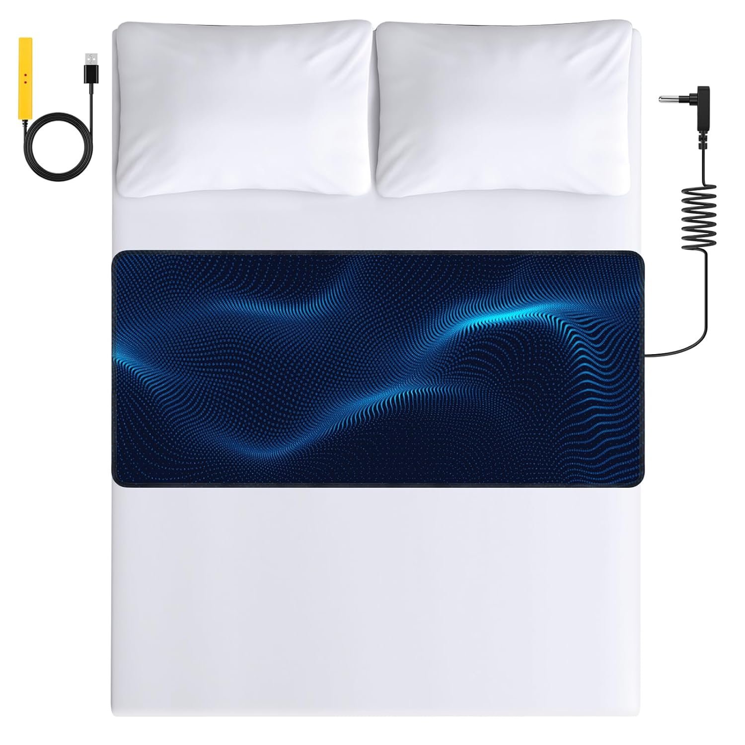Grounding Mat for Bed, Grounding Pad for Sleeping, Improves Sleep, with Static grounding Cord and Test Pen (Black, (76.5 * 27 inch))