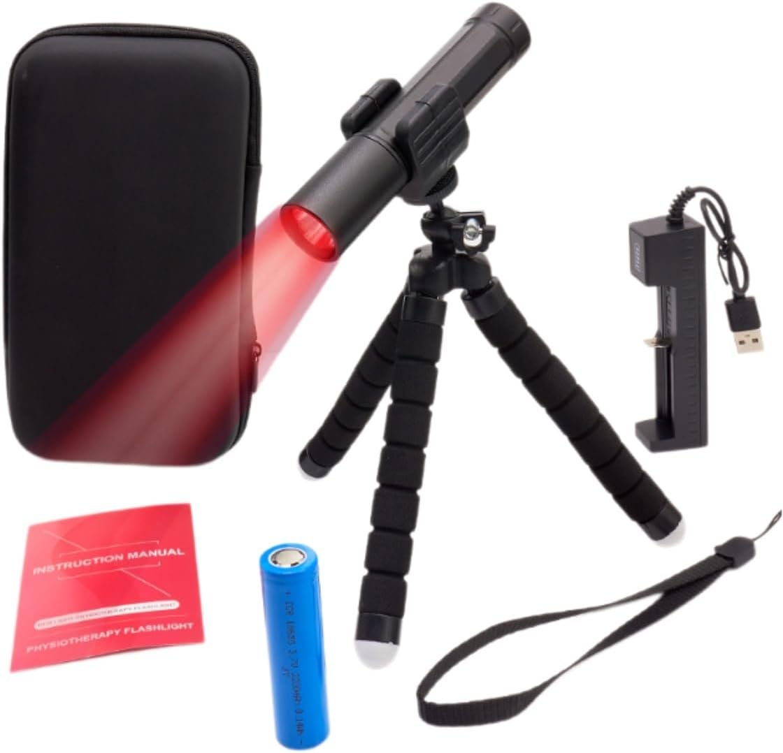 Handheld Infrared Therapy Wand with Stand, 3-in-1 Wavelength Red Light Therapy Torch for Joint, Lower Back & Neck Pain Relief, Home Use Body Physiotherapy Device