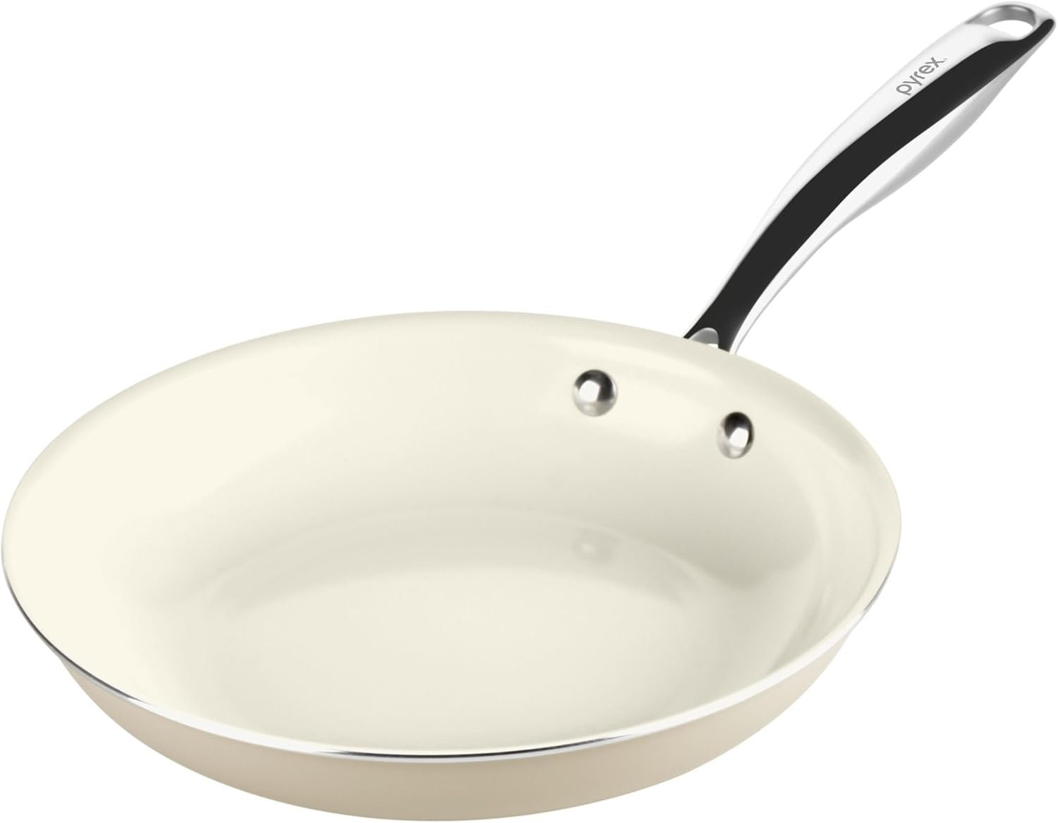 Pyrex 10-Inch Fry Pan Ceramic Cookware with Stainless Steel Handles