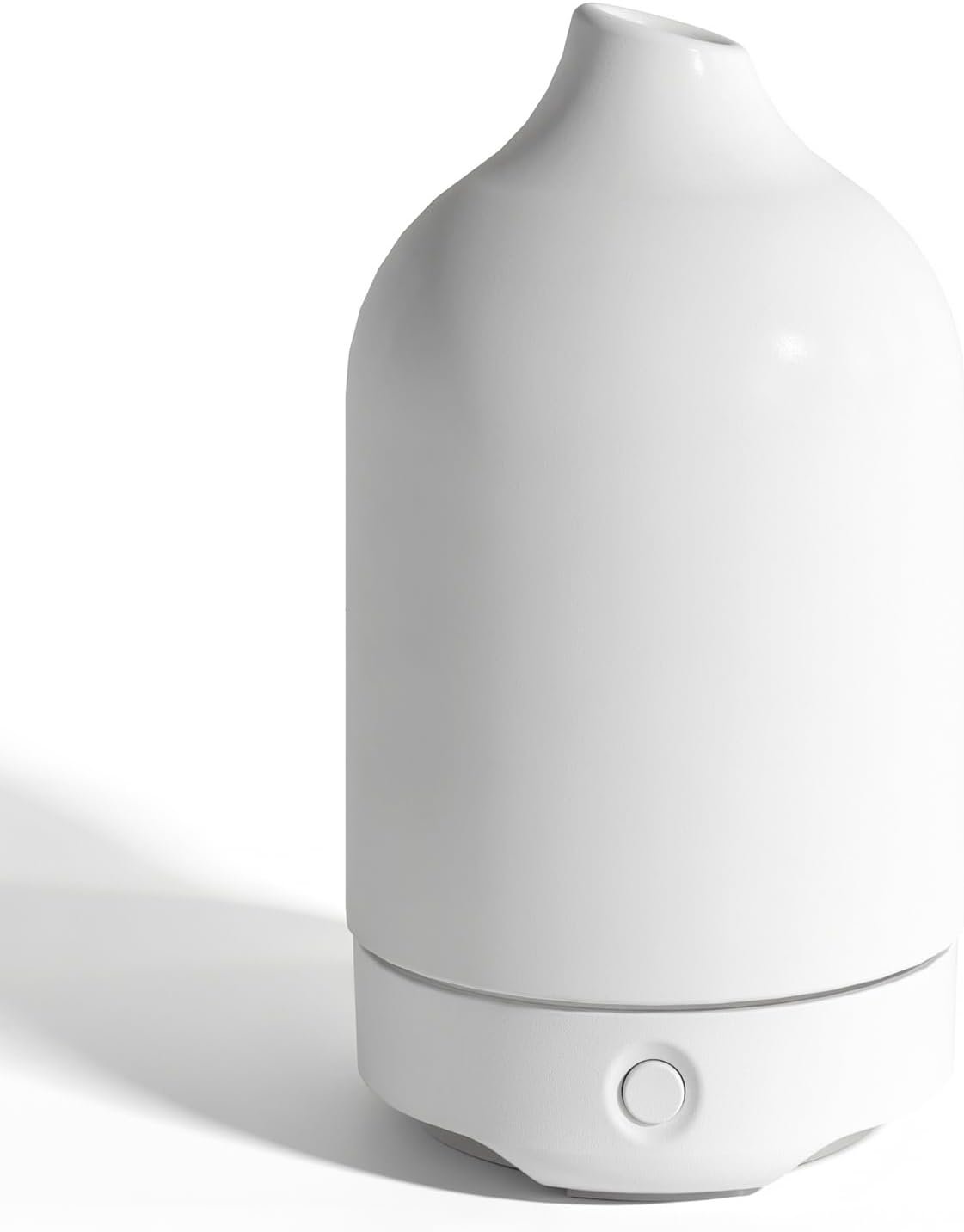 Essential Oil Diffuser, Ceramic Oil Diffuser, 120ML Scent Diffuser for Home, Ultrasonic Aromatherapy Diffuser, Cool Mist Humidifier with 7 Led Light, Auto Shut-Off, White