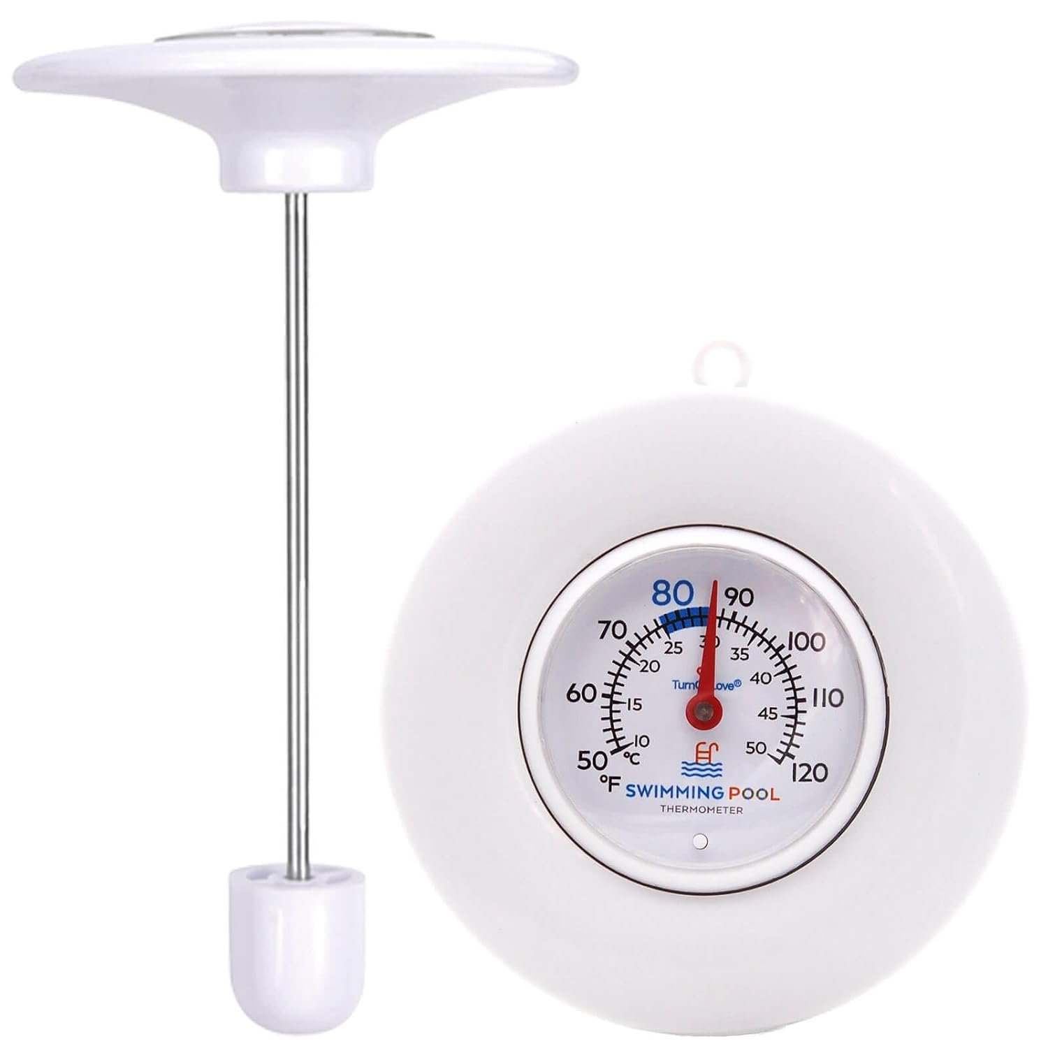 Floating Pool Thermometer, Battery-Free Water Temperature Thermometer White