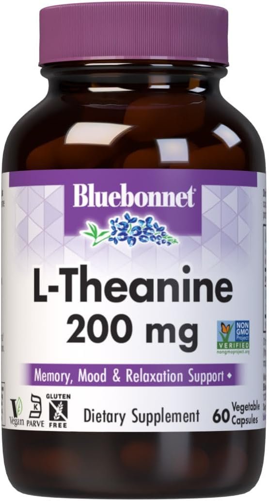 BlueBonnet Nutrition L-Theanine 200 mg, 60 Vegetable Capsules