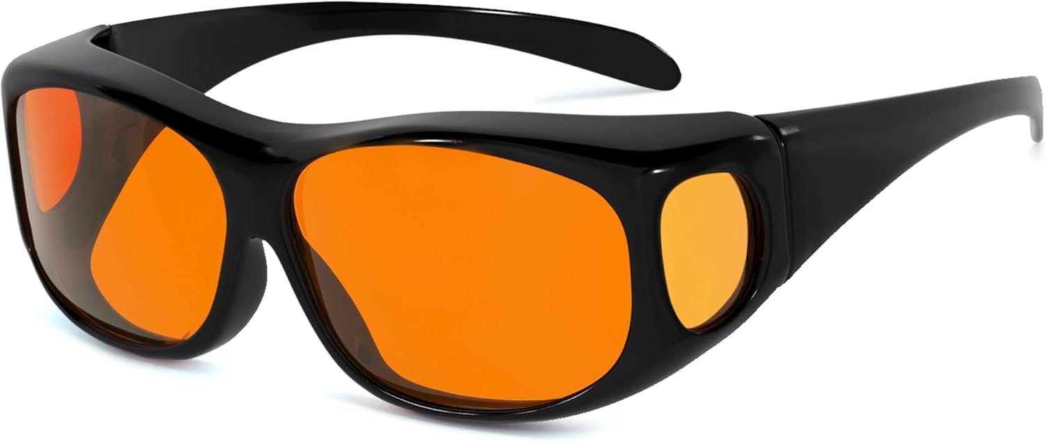 Eyekepper Blue Light Blocking Glasses for Woman Men,Amber Fit over,Blockers