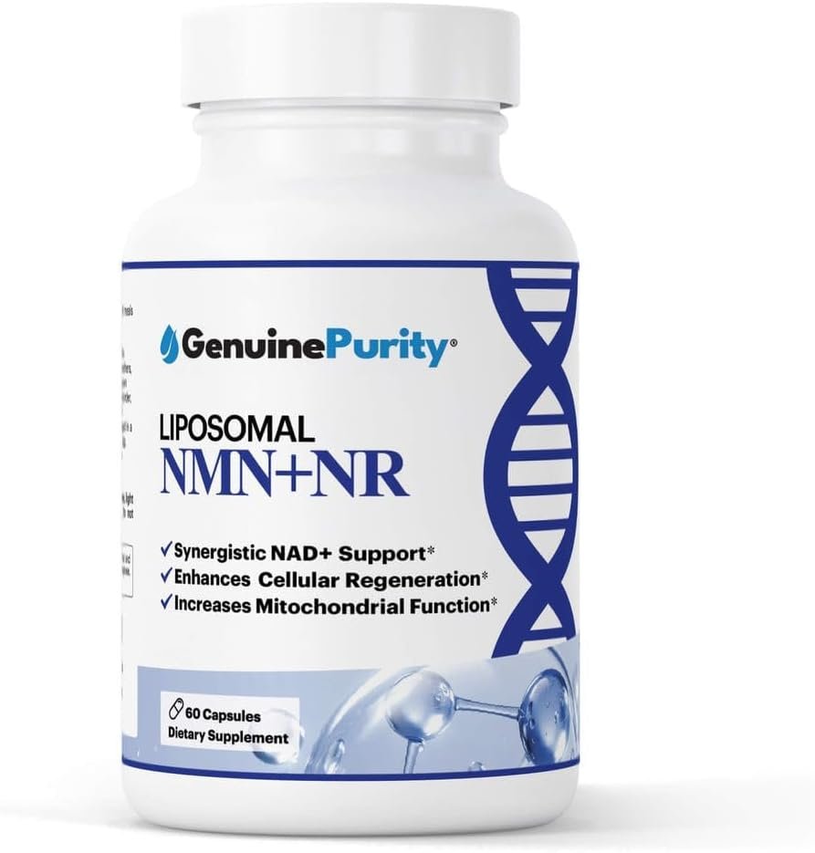 Liposomal NMN + NR Supplement – 60 Vegan Capsules to Support Cellular Health, Energy & NAD+ Levels – USA Made, Non-GMO, Gluten Free