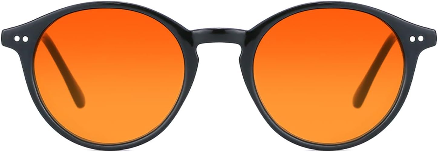TIJN Blue Light Blocking Glasses Men Women,Vintage Round Frame Eyeglasses