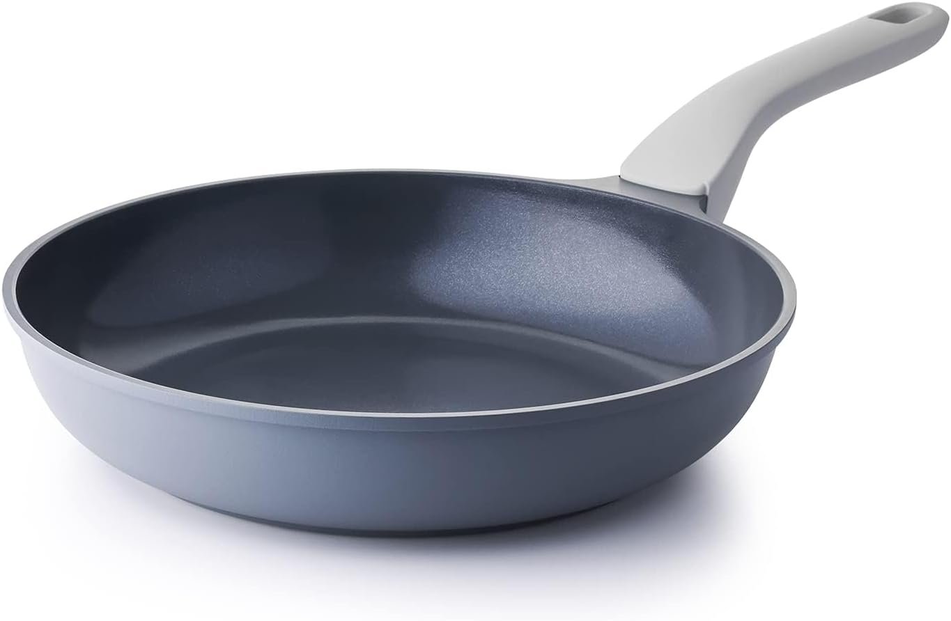 PRICUSIS Nonstick Ceramic Frying Pan, 8/10/12 Inch Non Toxic Skillet, Egg & Omelet & Chef’s Pan, Induction Compatible, Dishwasher Safe,PTFE PFAS & PFOA Free (8-Inch, Gray)