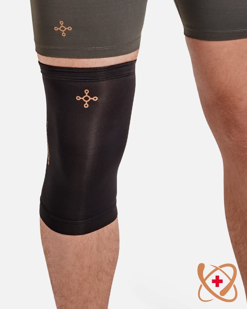 Tommie Copper Core Compression Infrared Knee Sleeve, Unisex, Men & Women, 4D Stretch Infrared Infused, Self-Warming Sleeve for Muscle Support & Stability – Black – Large
