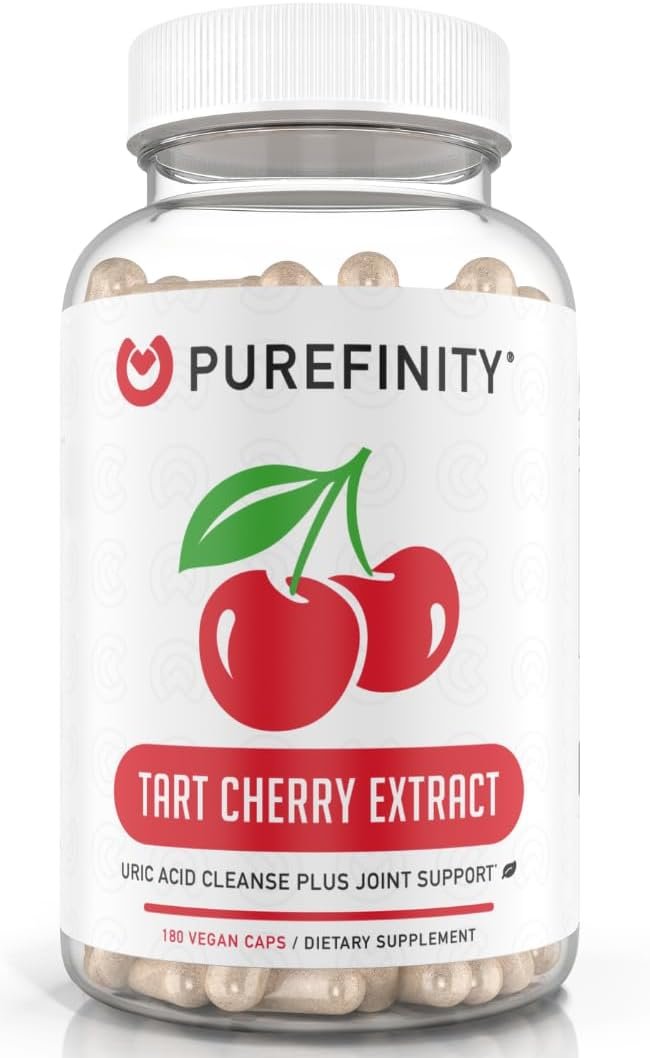 PUREFINITY Tart Cherry Capsules, Uric Acid Flush Extract for Joints, 180ct