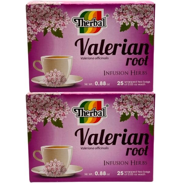 Valerian Root Herbal Tea – 2 Pack (50 Tea Bags Total) – Natural Sleep Support Blend with Linden Flower & Orange Blossom – Caffeine-Free – 1.76 oz