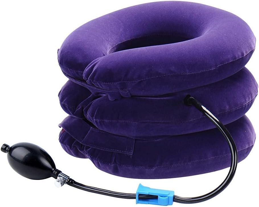 RUNZI Cervical Neck Traction Device Inflatable Neck Stretcher, Easy to Use for Chronic Neck and Shoulder Pain Relief Traction Spine Alignment, Neck Cervical Brace
