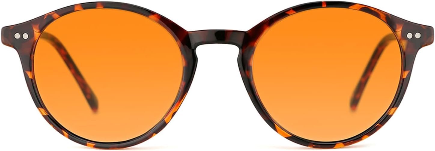 TIJN Blue Light Blocking Glasses Men Women,Vintage Round Frame Eyeglasses