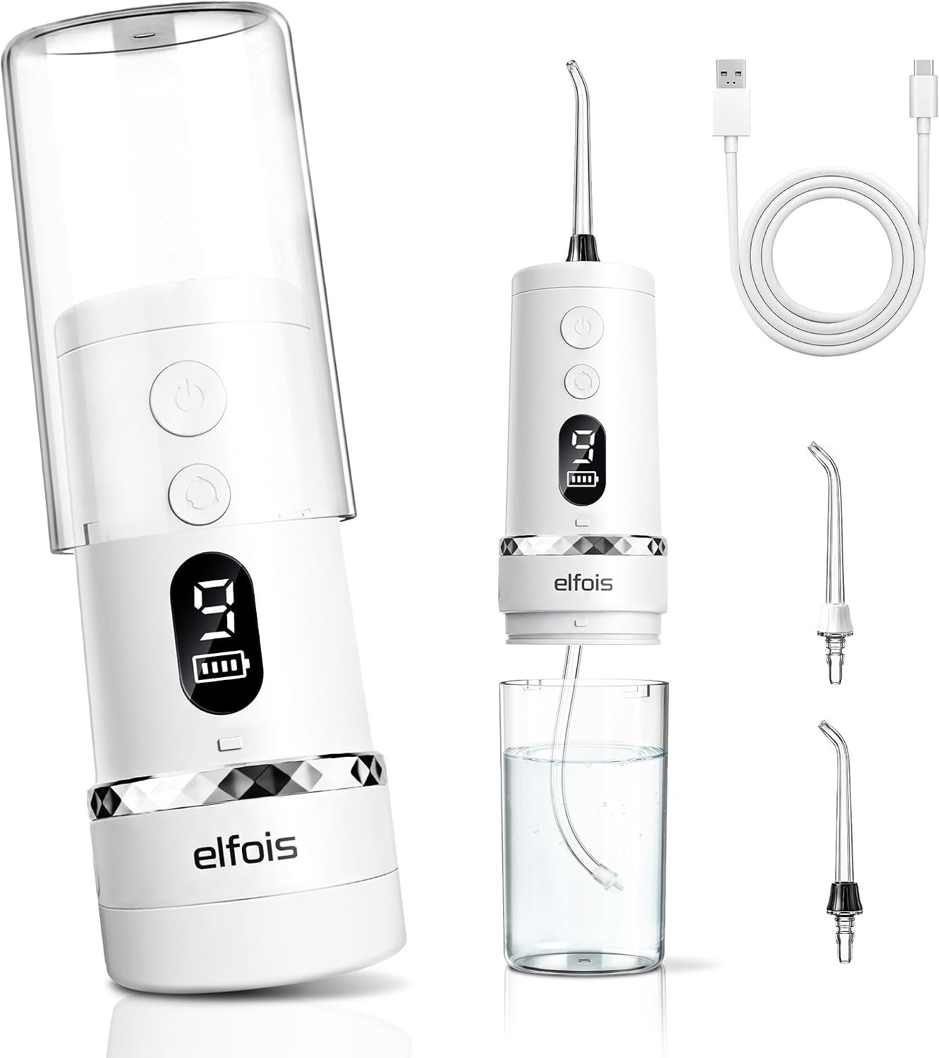 Water Dental Flosser for Teeth, Cordless Oral Irrigator 9 Modes