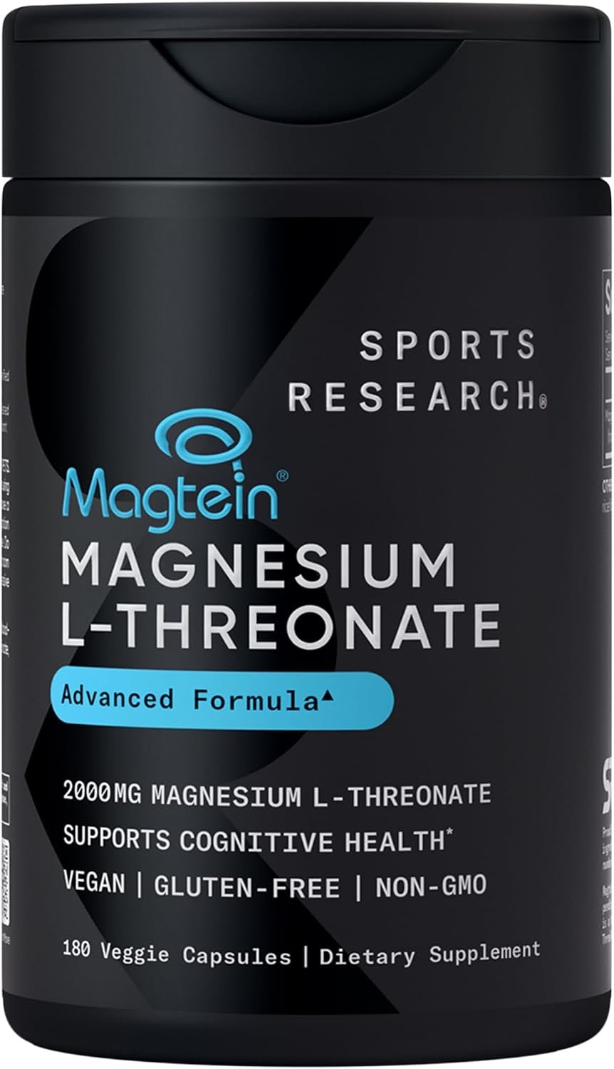 Sports Research® Magnesium L-Threonate 2000mg w/Magtein®, 180 Count