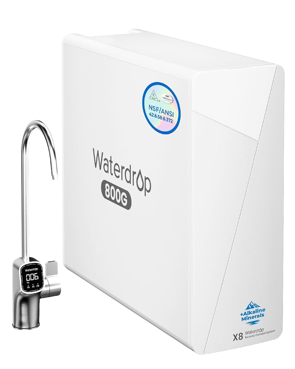 Waterdrop X8-WAN Alkaline Mineral Tankless Reverse Osmosis System Undersink