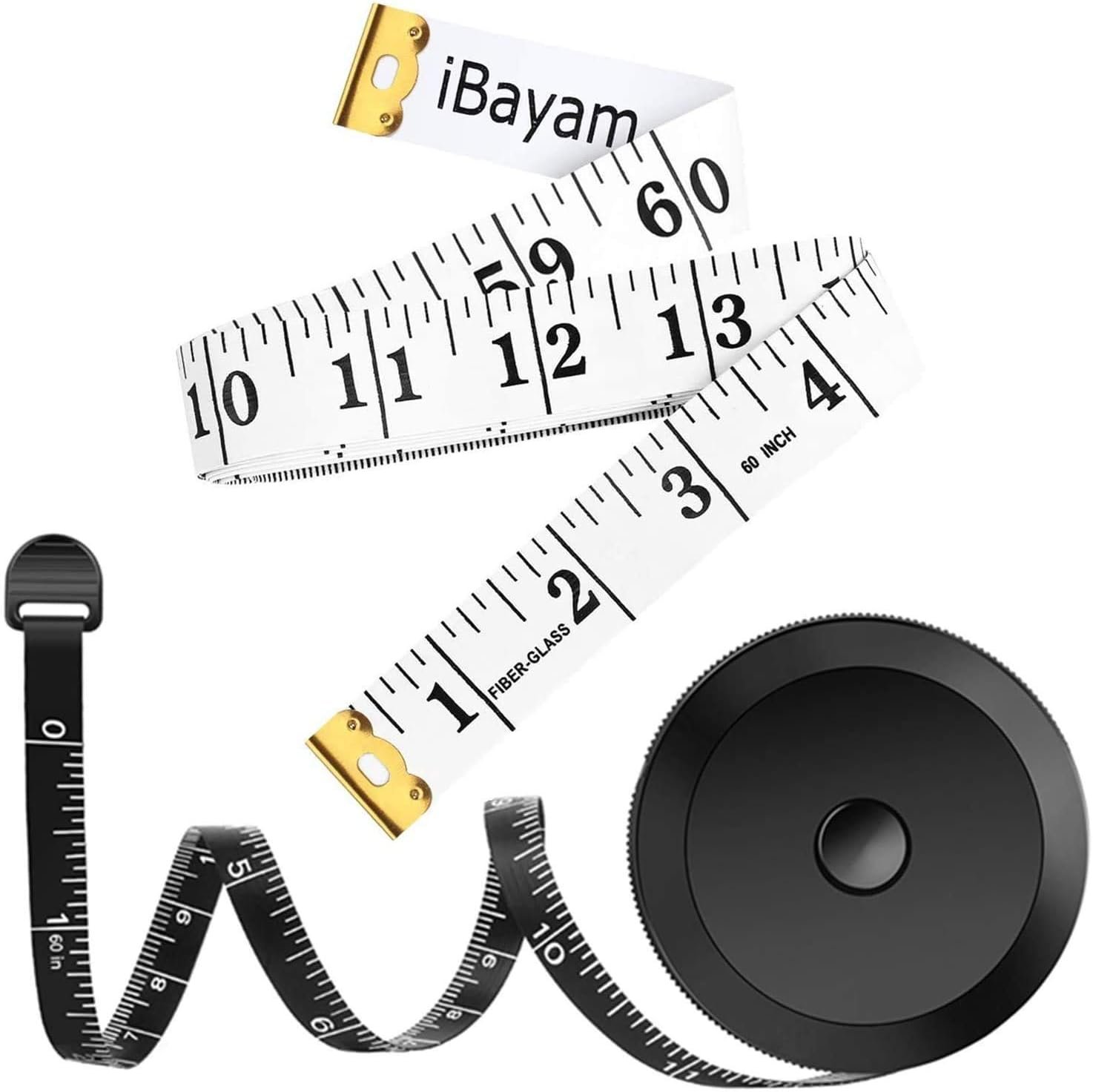 iBayam 2 Pack Tape Measure Measuring Tape for Body Fabric Sewing 60″/150cm