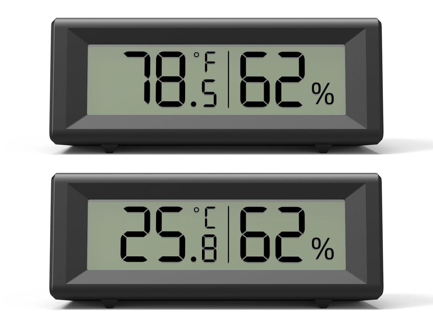 Small Digital Hygrometer, Humidity Meter, Indoor Thermometer, Room Temperature and Humidity Monitor, Gauge with Accurate Sensor, for House, Home, Baby Room, Greenhouse, Humidor, Incubator, Reptiles