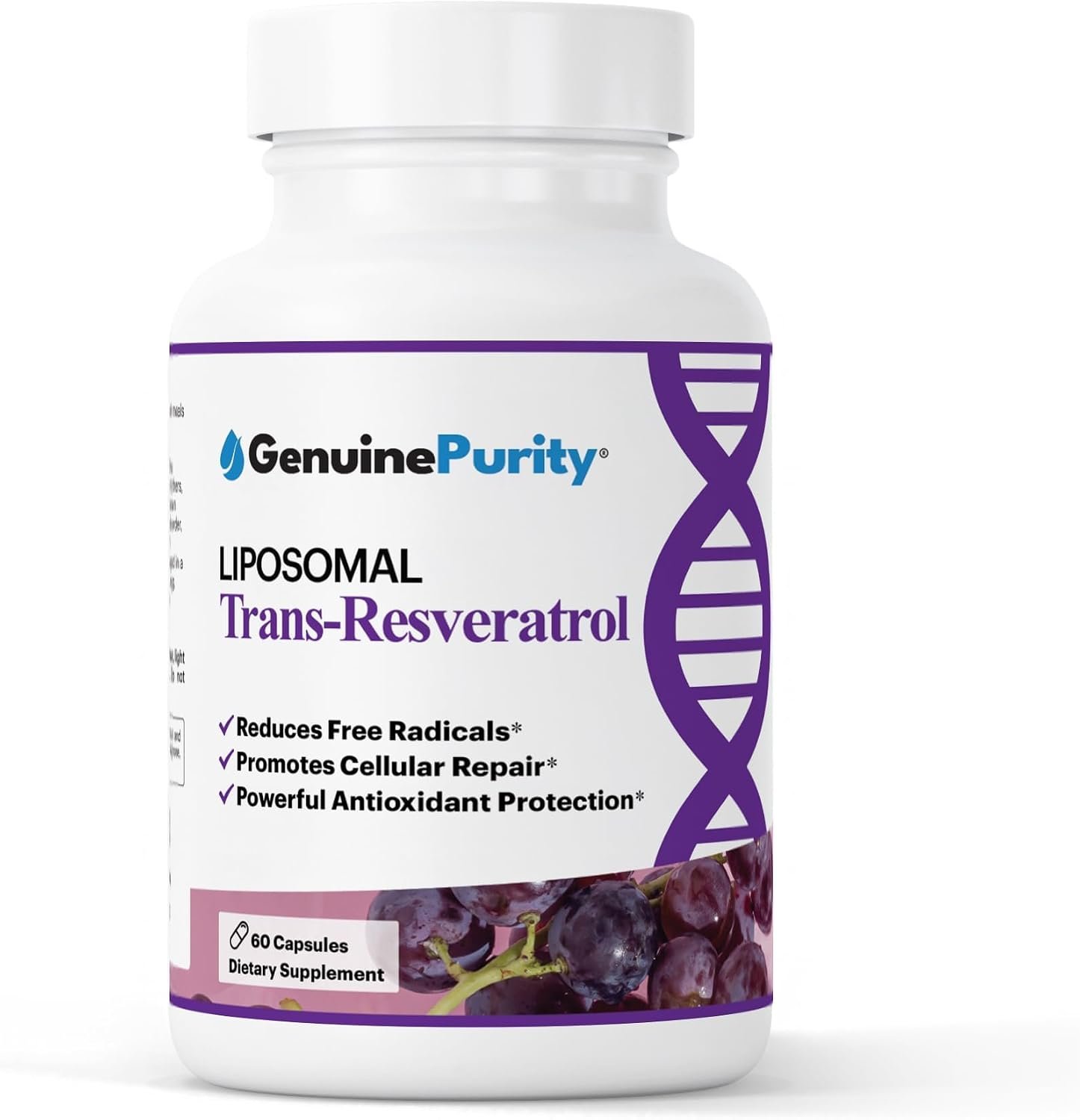 Liposomal Trans Resveratrol 500mg, 60 Vegan Capsules to Support Cellular Health, Antioxidant Activity & Overall Wellness – Non-GMO Trans Resveratrol Supplement for Daily Vitality