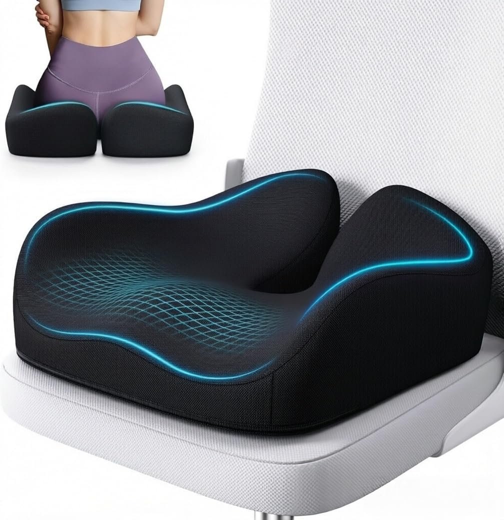 Benazcap Memory Foam Seat Cushion, Ergonomic Office Chair Cushion