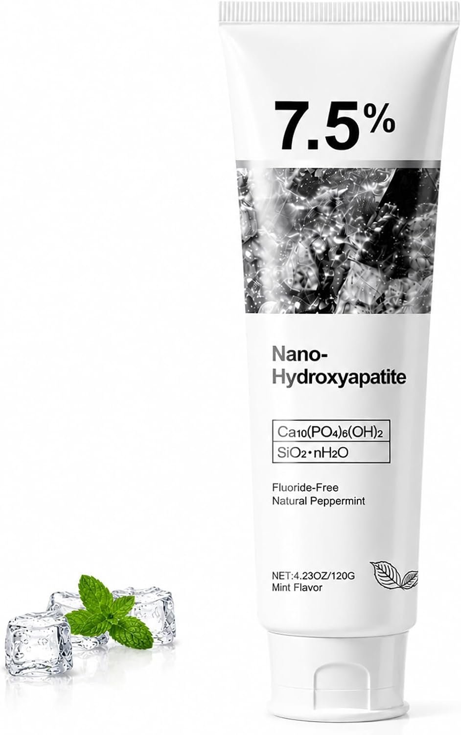 Ayzololo 7.5% Nano Hydroxyapatite Toothpaste, Fluoride-Free Toothpaste for Sensitive Teeth, Fresh Mint Flavor, Gentle Daily Oral Care (Pack of 1)