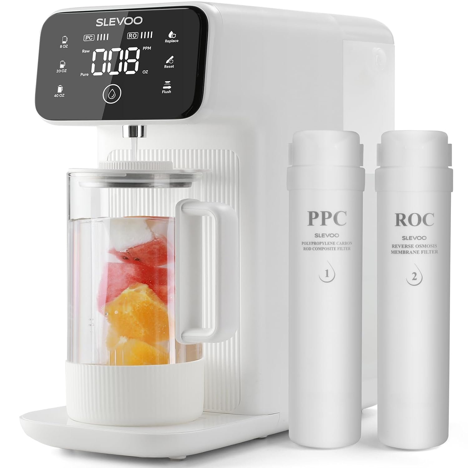 Slevoo Countertop RO Water Filter System with Remineralization, TDS Display