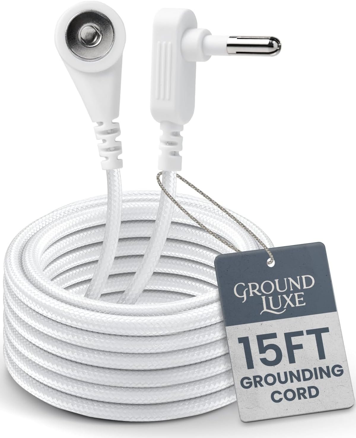 Universal Grounding Cord – 15ft Replacement Cable for Grounding Sheets, Mats, Pillowcases & Earthing Devices – Connect to Outlet or Grounding Rod – Fits All Common Brands