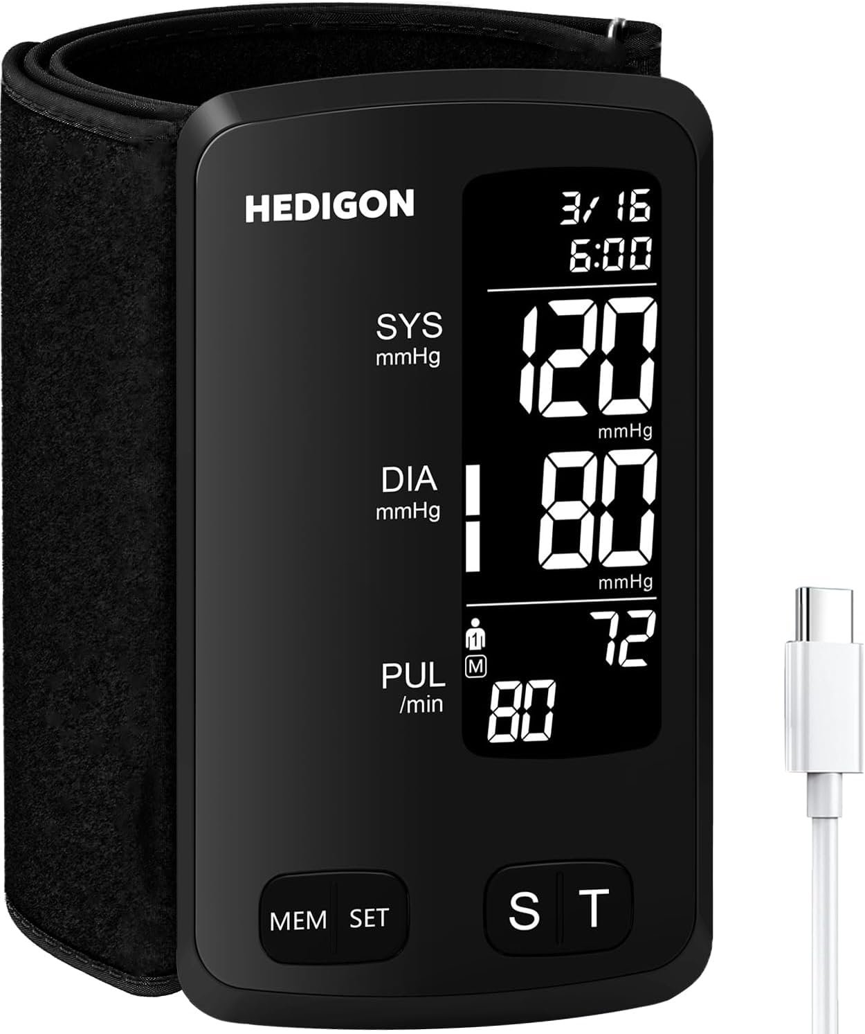 Upper Arm One-Piece Design Blood Pressure Monitor Rechargeable