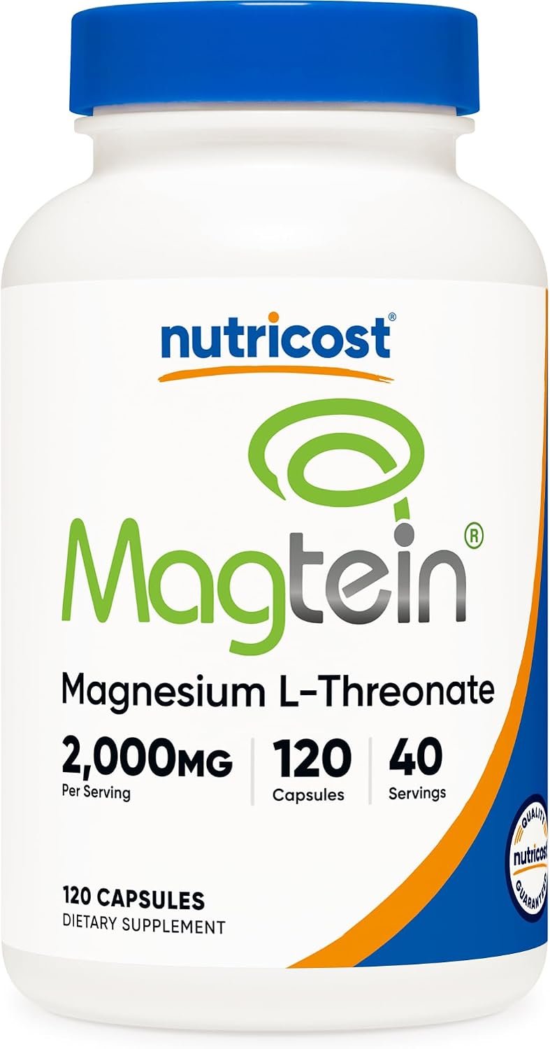 Nutricost Magnesium L-Threonate As Magtein 2000mg, 120 Capsules, GMO-Free