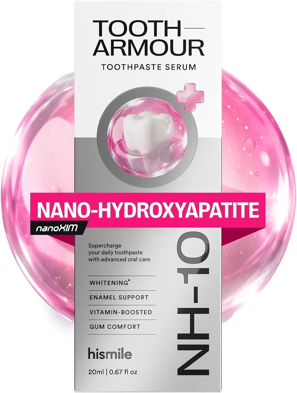 Hismile Tooth Armor™ Nano-Hydroxyapatite Toothpaste, Fluoride Free, Remineralizing, Suitable for Sensitive Teeth, Whitening & Cavity Protection | Up to 100 Uses