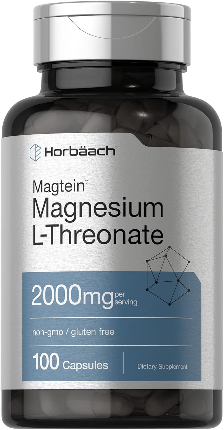 Horbäach Magtein Magnesium L-Threonate | 2000mg Supplement | 100 Capsules