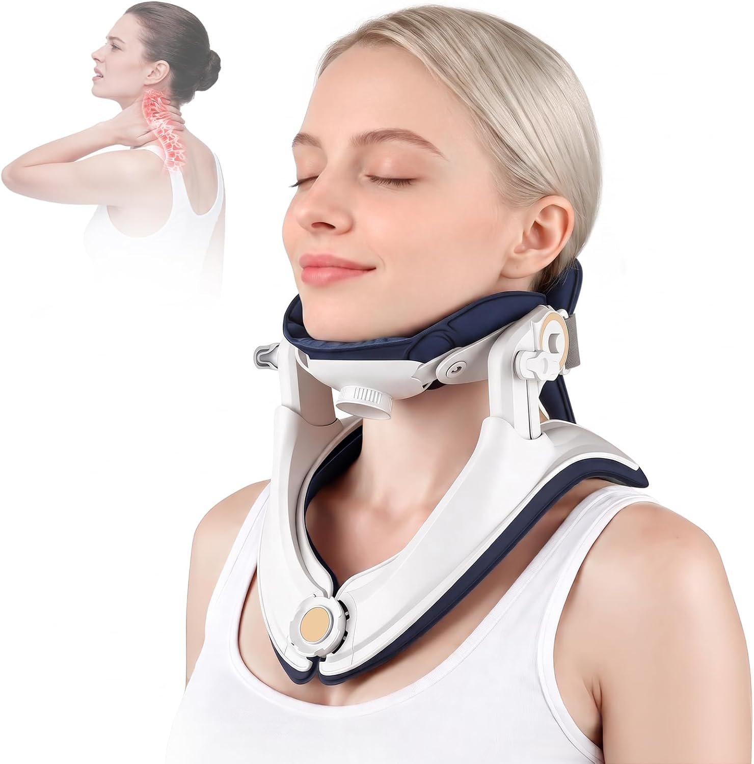 Neck Stretcher Cervical Traction Device – Adjustable Lightweight Neck Support Brace for Cervical Spine Decompression,Pain Relief Neck Decompression Tension Relief