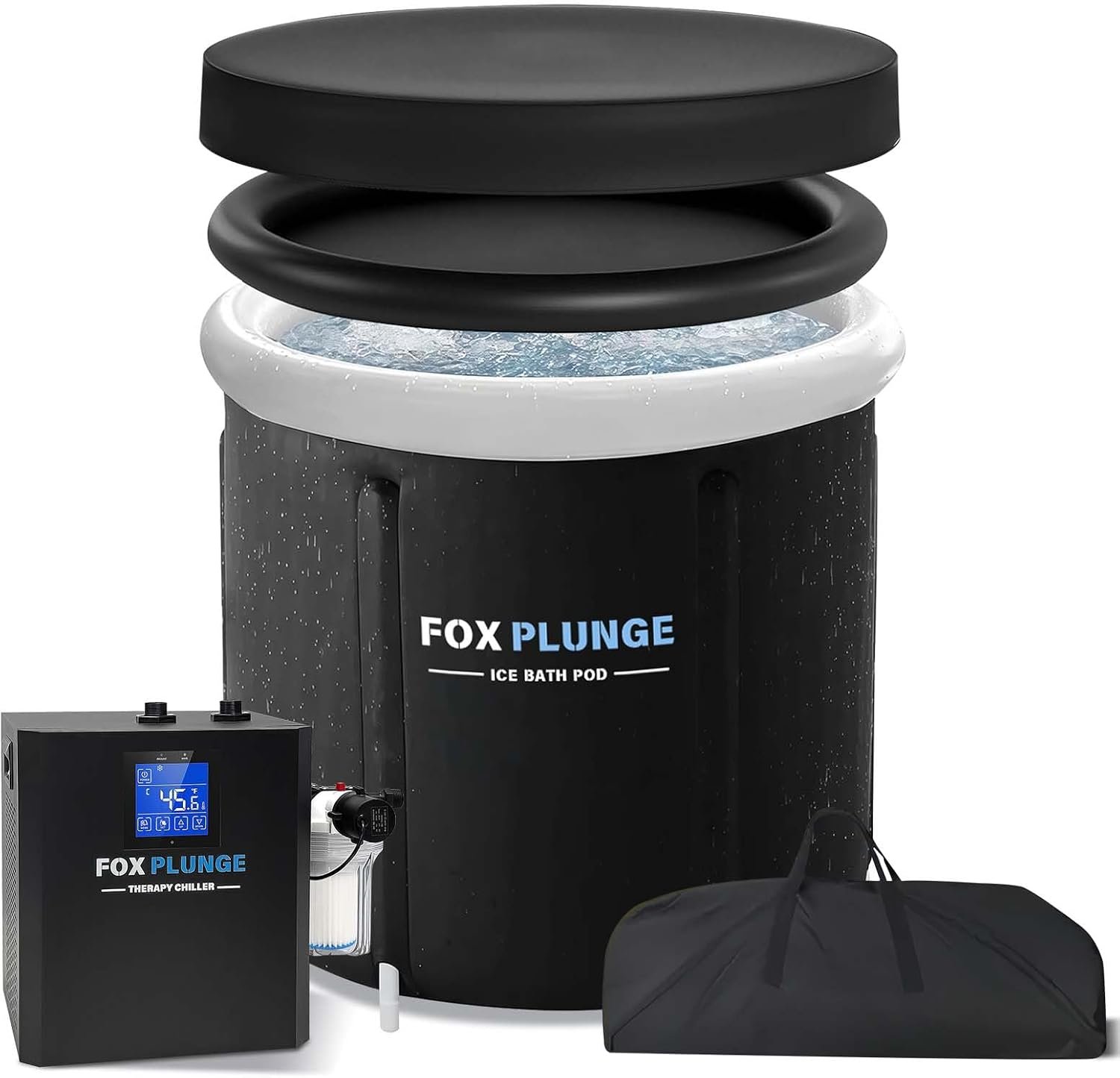 87Gal Long Cold Plunge Tub with Water Chiller, 1/3HP Ice Bath Chiller & Complete Cold Plunge Kit with External Pump and Filter, Ice Bath Cooling System for Cold Therapy and Muscle Recovery