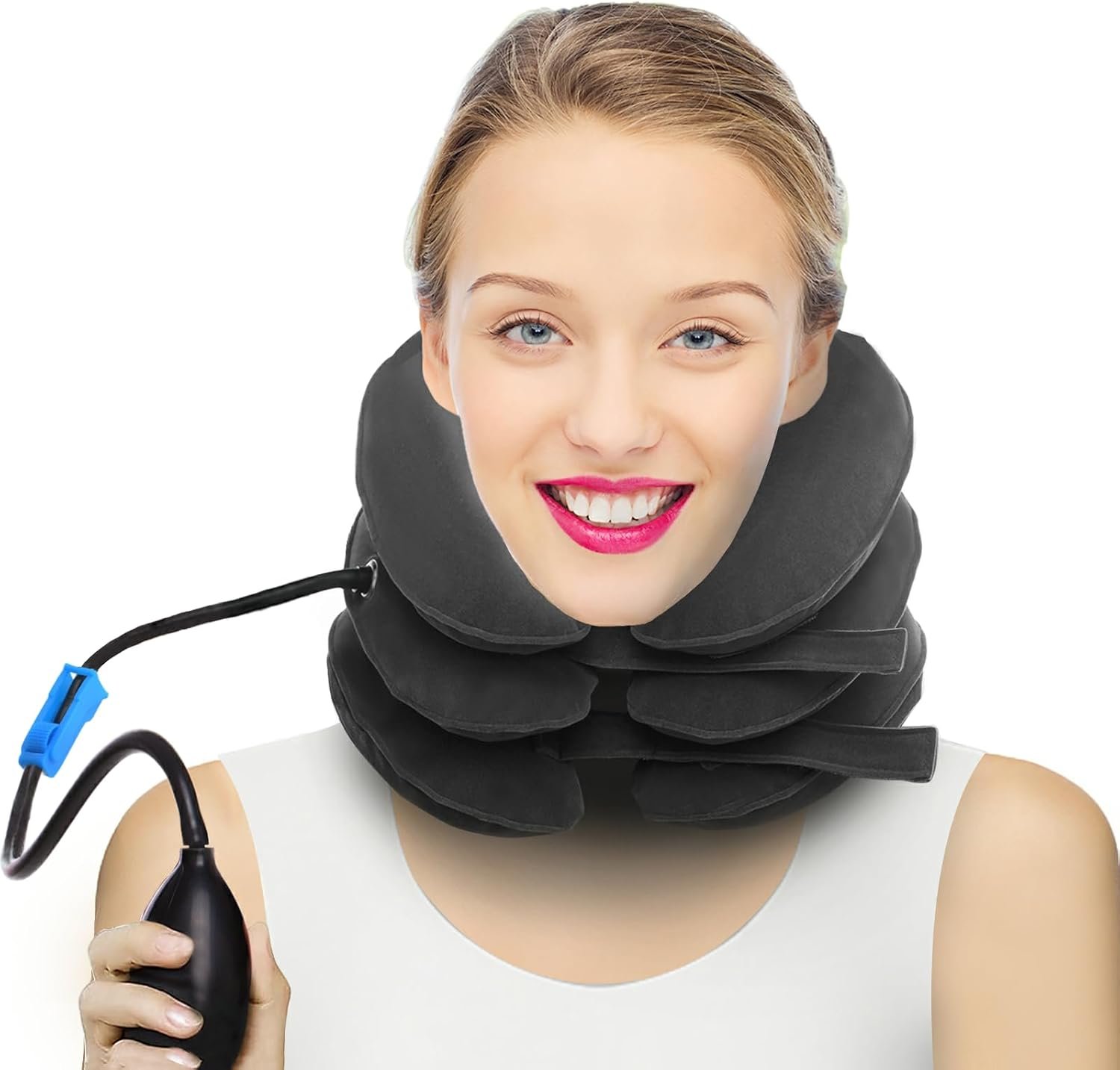 Cervical Neck Traction Device for Instant Neck Pain Relief – Inflatable & Adjustable Neck Stretcher Neck Support Brace, Neck Traction Pillow for Home Use Neck Decompression