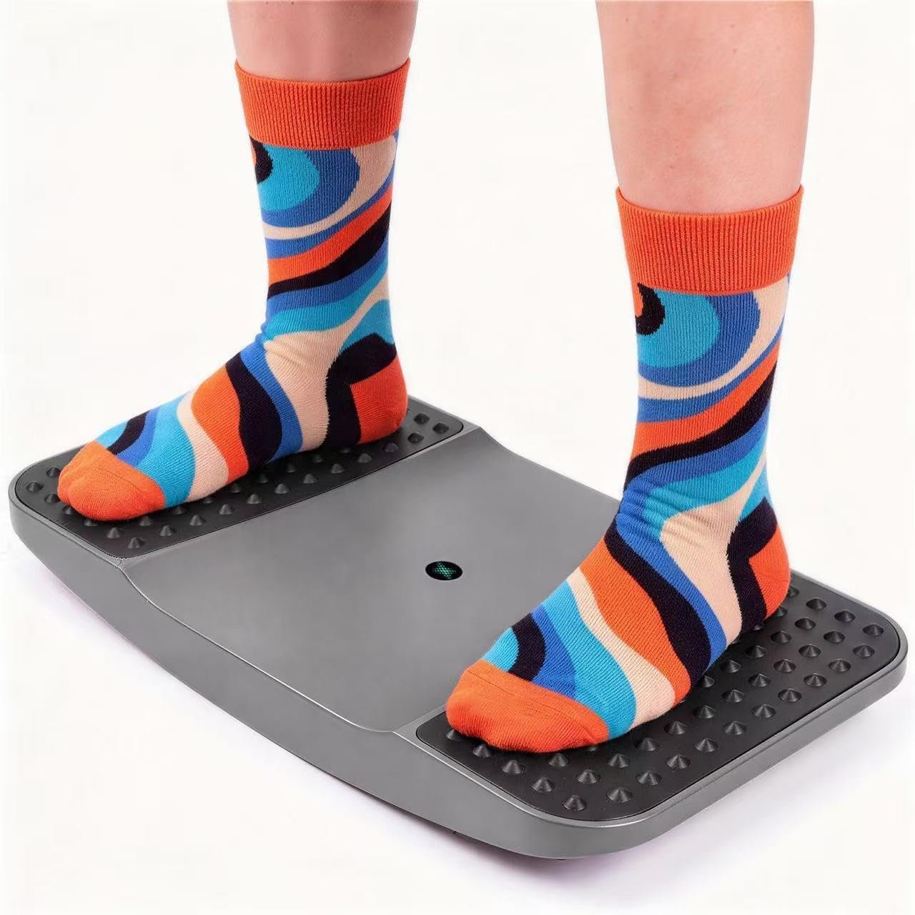 Standing Desk Balance Board – High-Rebound Comfort Core Wiggle Board for Active Standing – Lateral Tilt Exercise Board for Office Work with Washable TPE Massage Pads – 220 lbs, Gray