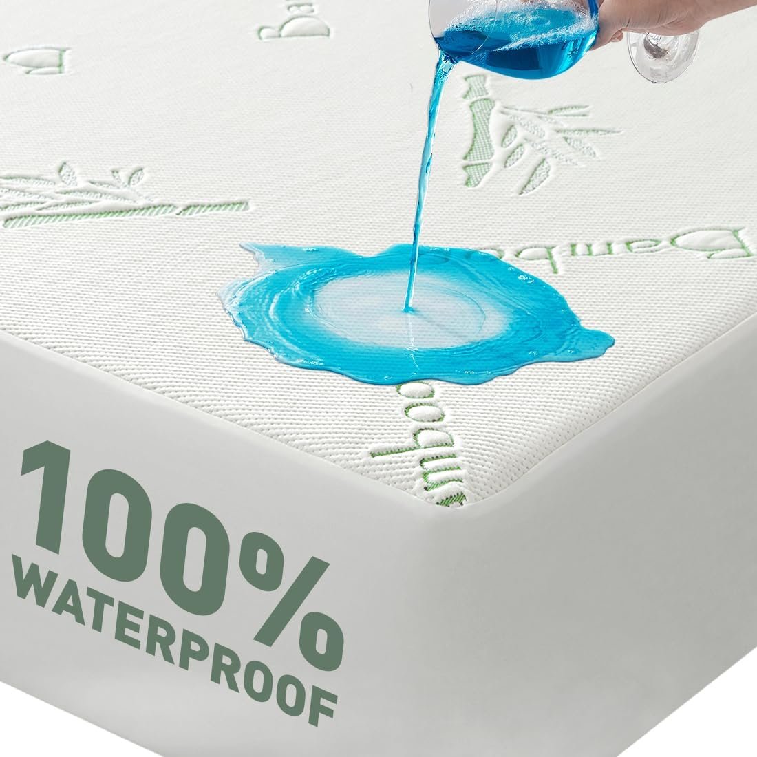 Cooling Queen Mattress Protector-100% Waterproof & Noiseless Rayon Fiber Mattress Cover (60″ x 80″) Size Bed Soft, Breathable, Guards Against Spills Matterss Pad – Pockets Up to 21″