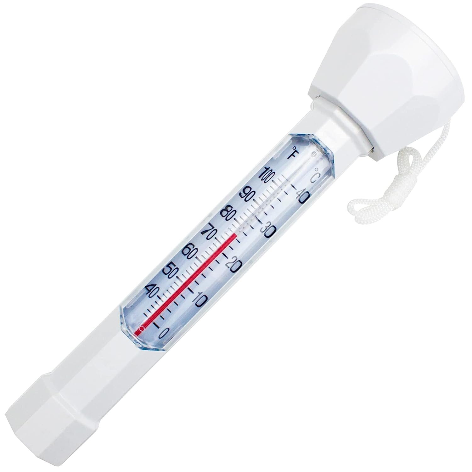 Floating Buoy Pool Thermometer with Jumbo EZ Read Display & Cord- Shatter Proof- Swimming Pool Maintenance Equipment for Indoor or Outdoor Swimming Pool, Hot Tub, Jacuzzi, Spa