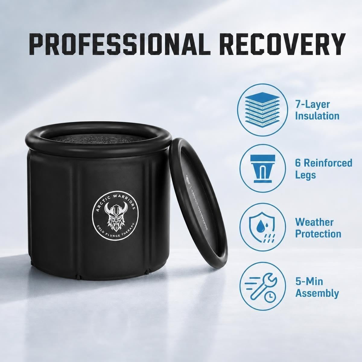 128Gal Cold Plunge Tub, Portable Ice Bath Pod for Athlete Recovery