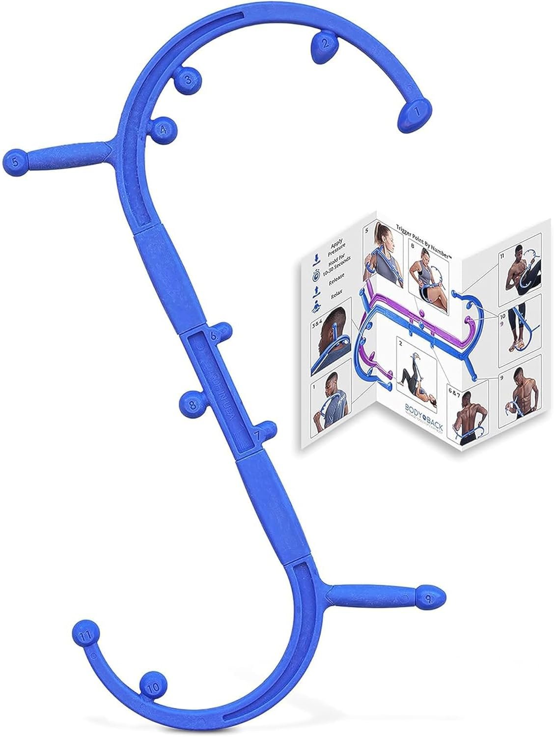 Body Back Buddy Elite Back Massager & Neck Massager for Pain Relief, Blue