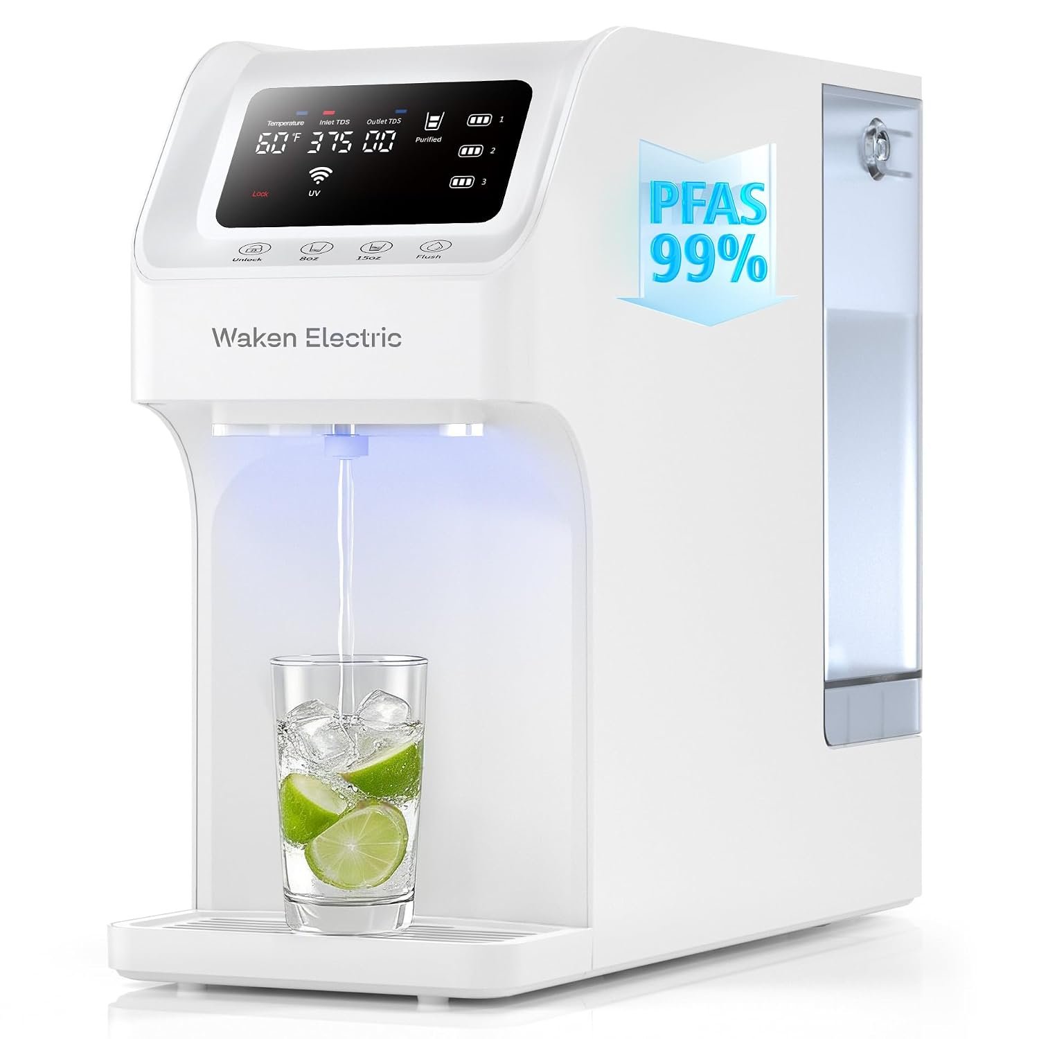 Waken Electric UV Countertop RO Water Filter System, White
