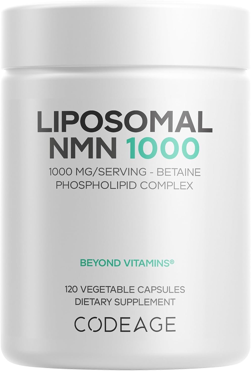 Codeage Liposomal NMN 1000mg Supplement – 120 Capsules
