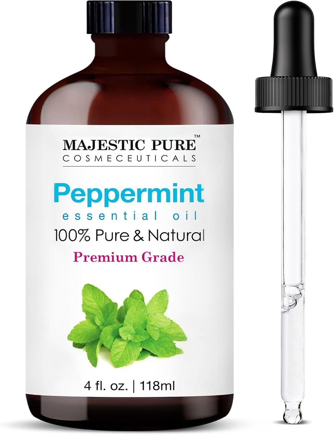 Majestic Pure Peppermint Essential Oil for Diffuser – 4 Fl Oz