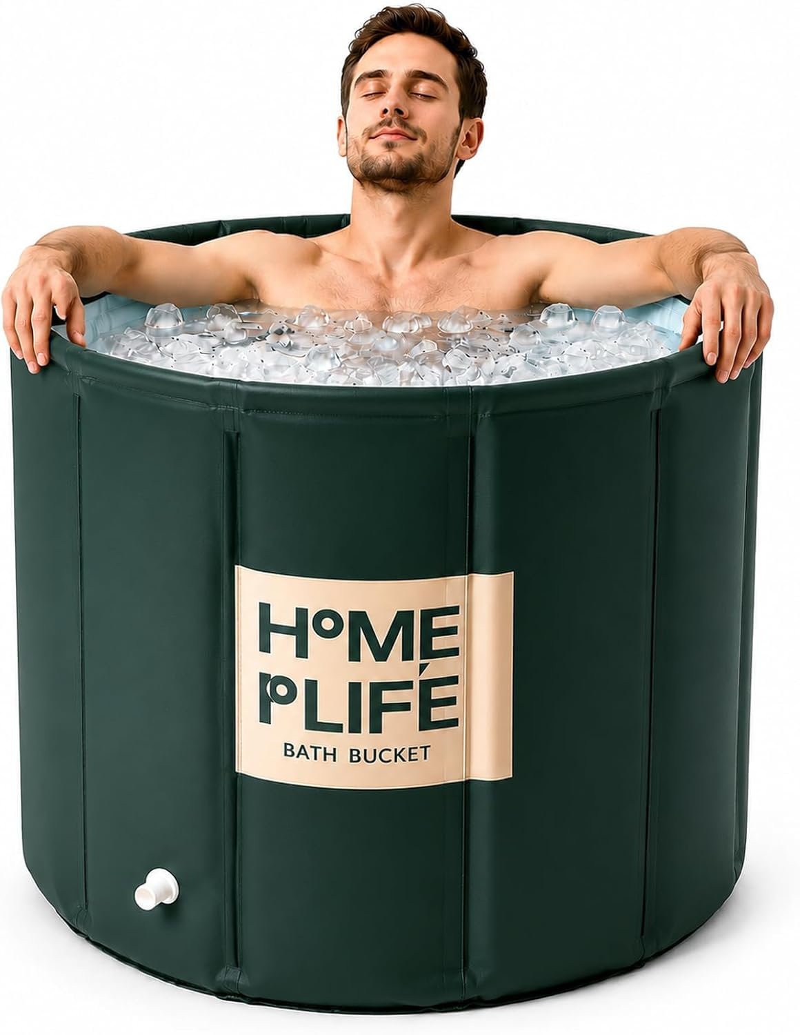Portable Bath Tub for Adults – Large 88 Gal Foldable Soaking Bathtub for Hot SPA and Ice Bath, Ideal for Fast Muscle Recovery, Cold Water Therapy – No Installation (Ice/Hot Universal)