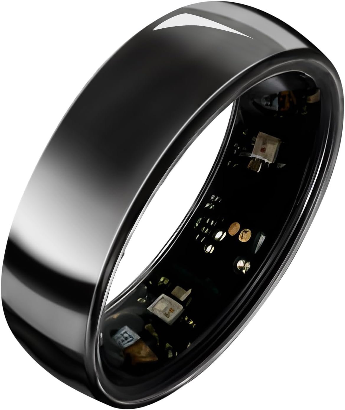 Smart Ring Titanium Fitness Sleep Tracker Health Monitoring for iPhone and Android Black, 10