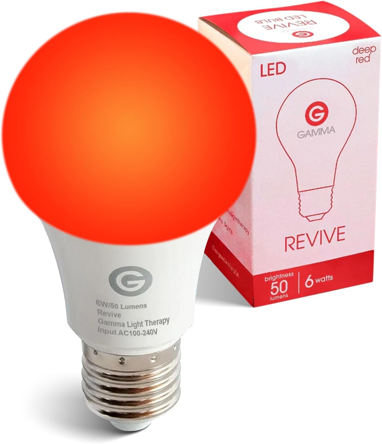Revive – 670nm Red Light Bulb by Gamma – Sleep Therapy – Melatonin Promoting Natural Sleep Aid