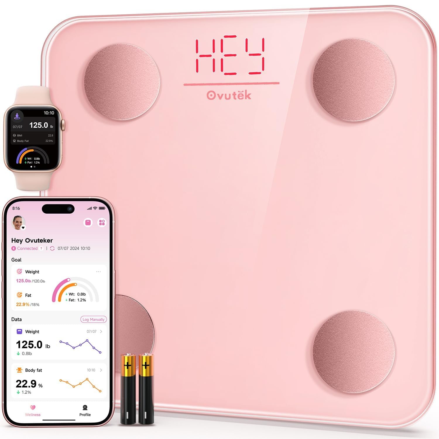 Ovutek Smart Scale for Body Weight Digital Bathroom Scale with BMI Body Fat