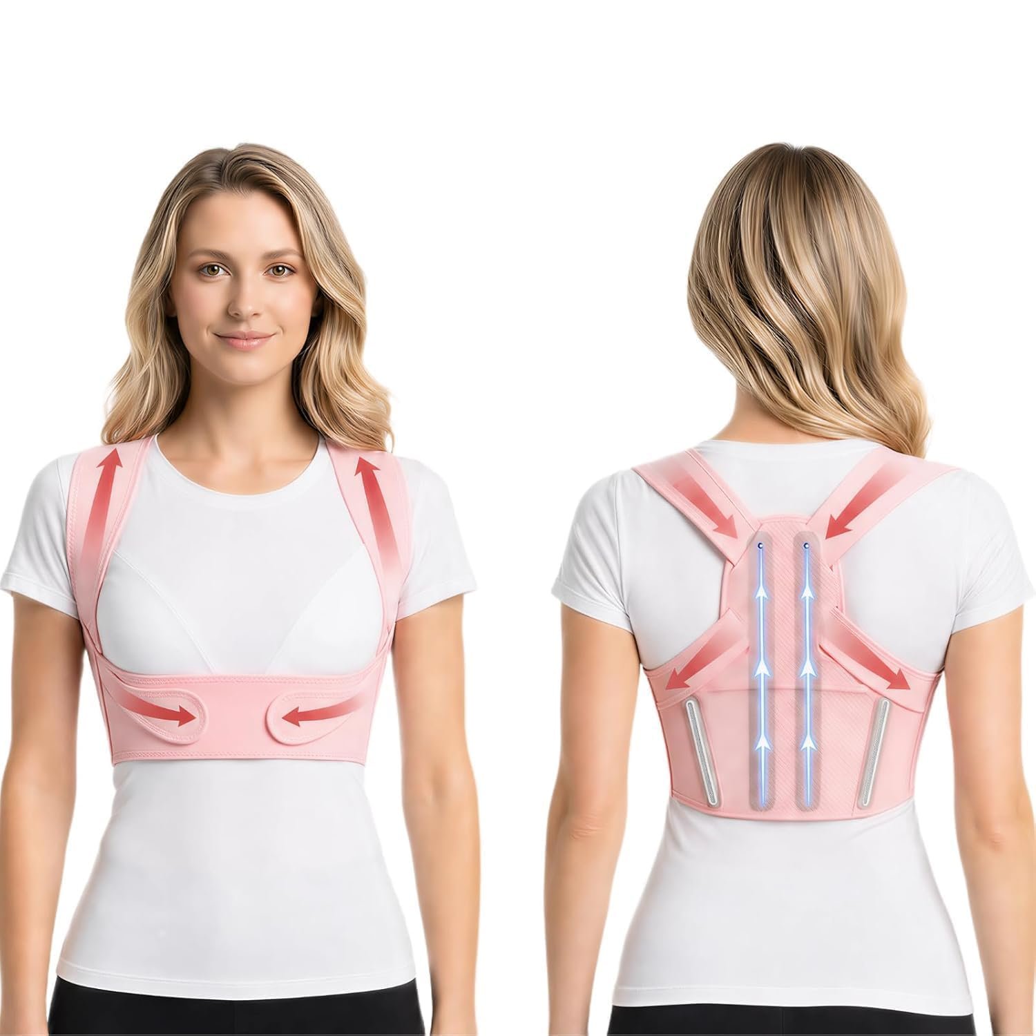 Back Brace Posture Corrector for Women – Upper Back Under Clothes Invisible