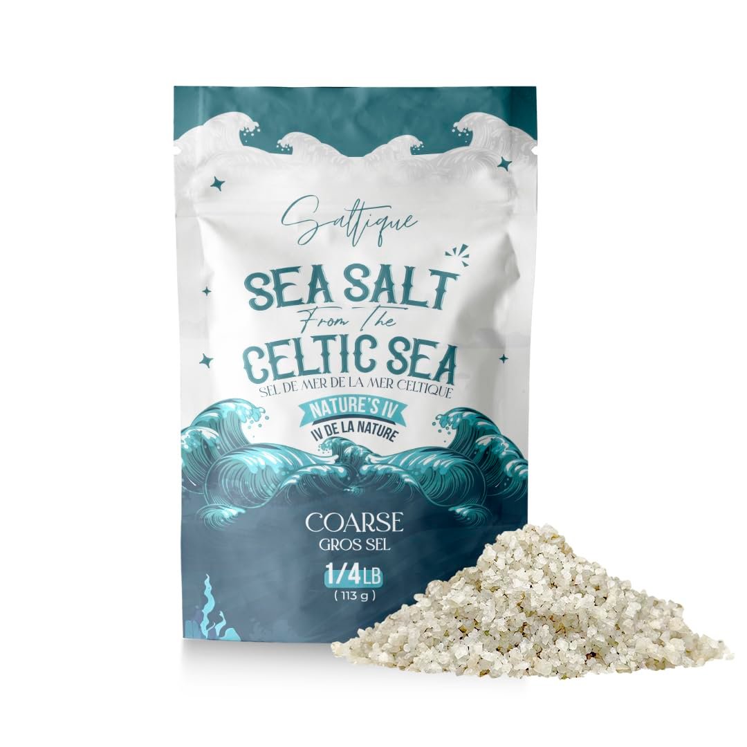 French Grey Sea Salt from the Celtic Sea Coarse – 100% Unrefined & Unprocessed- Hand-Harvested Mineral Salt (1/4lb)