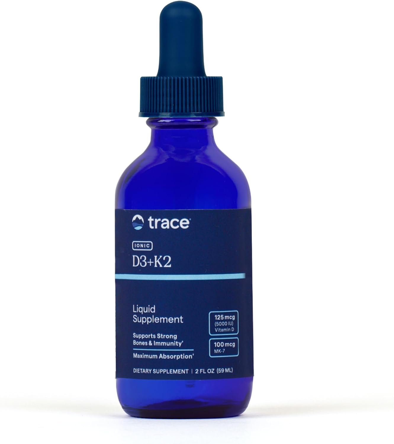 Trace Minerals Liquid Vitamin D3 + K2 Supplement, 5000 IU, 2 fl oz